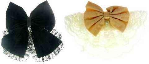 Assorted Color Velveteen & Lace Bow Barrette H4707