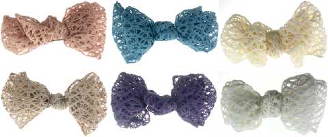 Lacy Fabric Bow Barrettes H482