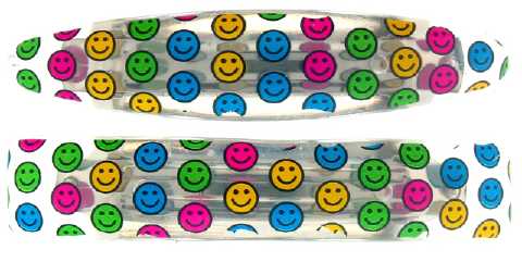 Clear Acrylic Barrette With Smiley Face Print H48443