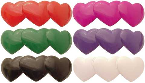 Assorted Color Acrylic Heart Barrette H5000