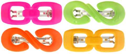 Assorted Pattern Fluorescent Acrylic Barrette H55504