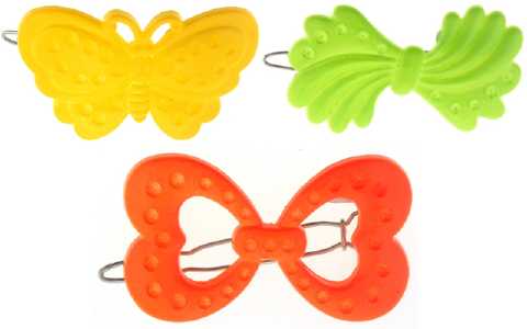 Assorted Color Acrylic Shape Barrettes H55676