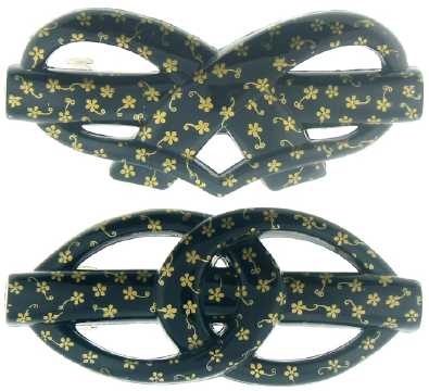 Black Acrylic Bow Style Barrette H56337