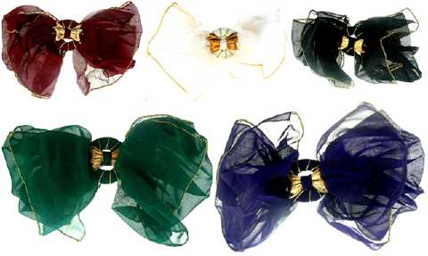 Assorted Color Cloth Bow Barrette H6589