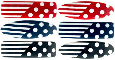 Assorted Color Stripes & Polka Dots Barrette H68312