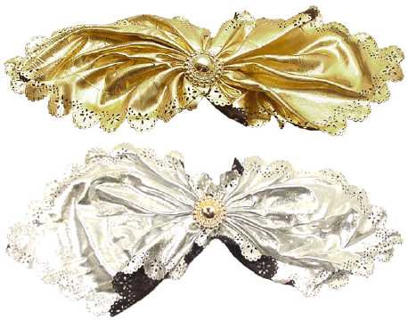 Silver & Gold Fabric Barrettes H803B