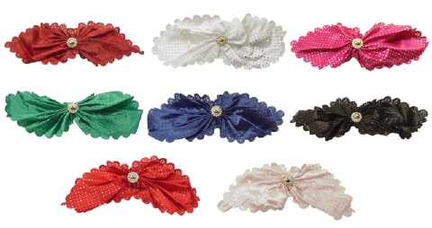 Assorted Color Fabric Bow Barrettes H807