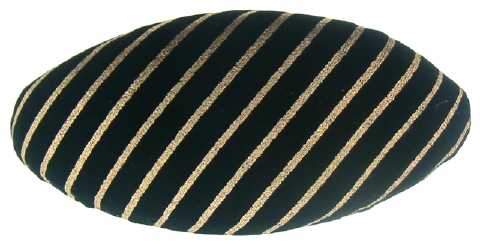 Black Striped Fabric Covered Barrette H80798