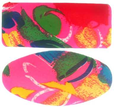 Multicolored Fabric Covered Barrette H9067