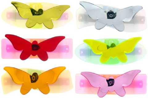 Assorted Colors Mirrored Butterfly Barrette H94323