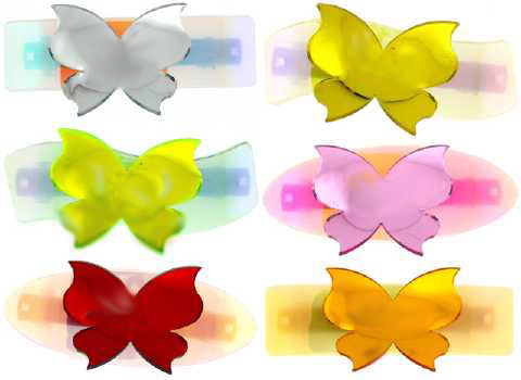 Assorted Colors Mirrored Butterfly Barrette H94324