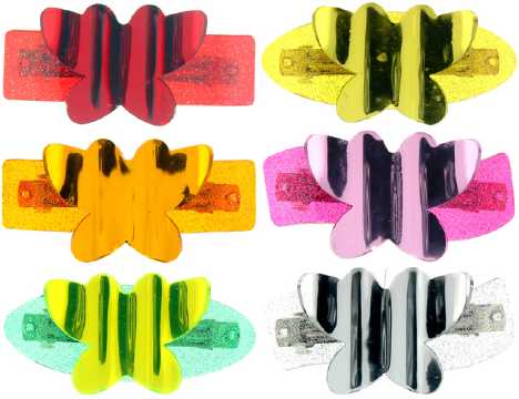 Assorted Colors Mirrored Butterfly Barrette H94325