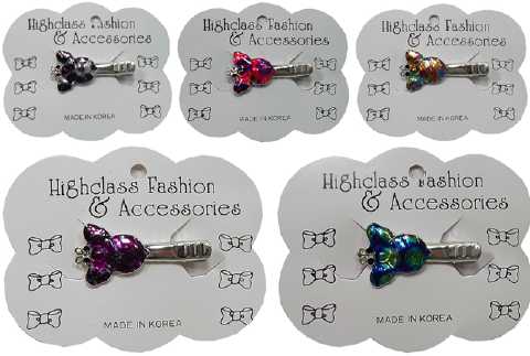 Silvertone & Enamel Bee Hair Clip HB1A