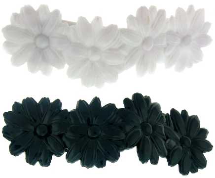 Black & White Acrylic Flower Hair Claw HBC19013
