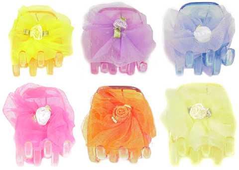 Assorted Color Fabric Flower Hair Claw HBC2880