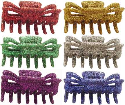Assorted Color Glitter Hair Claw HBC6C