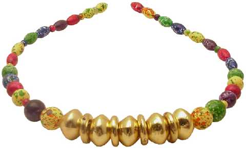 Multicolor Beads on Wire Headband HBK11238