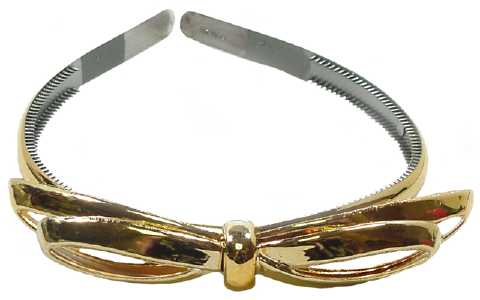 Goldtone Acrylic Bow Headband HBK2025