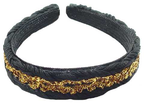 Black Fabric Covered Headband HBK235D