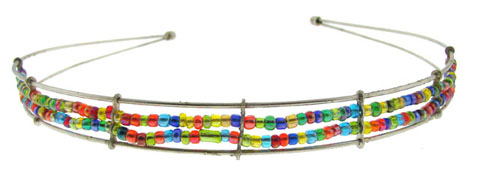 Multicolor Seed Bead Wire Headband HBK2519