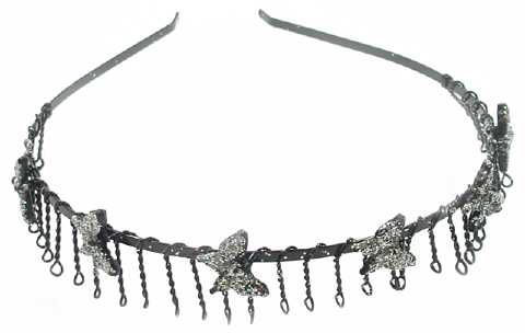 Black Butterfly Wire Headband HBK2604D