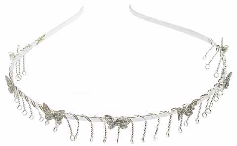 Silvertone Butterfly Wire Headband HBK2625