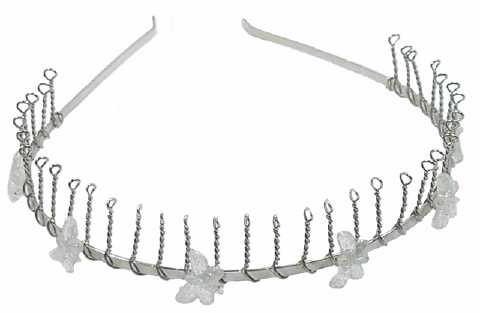 Clear Glitter Butterflies Wire Headband HBK2633