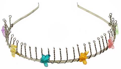 Multicolor Glitter Butterflies Wire Headband HBK2633C