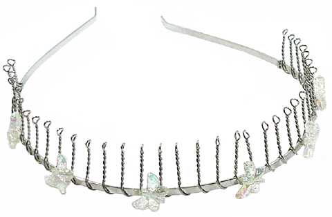 Clear AB Finish Butterflies Wire Headband HBK2633D