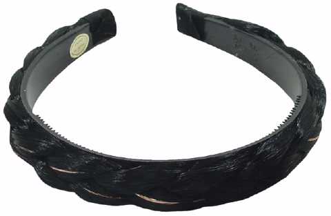Braided Black Synthetic Hair Headband HBK303C