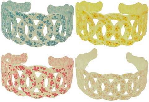 Flower Pattern Wide Acrylic Headband HBK59454