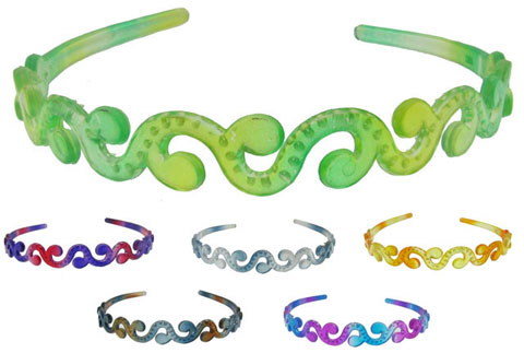 Swirly Multicolor Thin Acrylic Headband HBK9046F