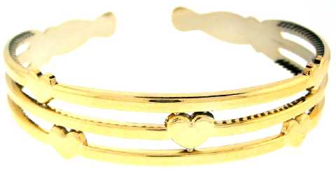 Goldtone Hearts Acrylic Headband HBK92080