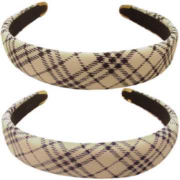 Plaid Fabric Covered Headband HBK9268