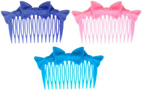 Assorted Color Bow Hair Combs HC13977