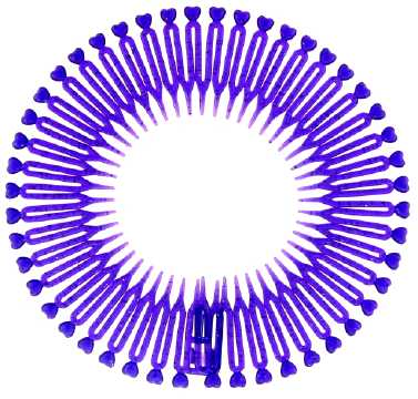 Purple Hearts Circular Hair Combs HC50363P