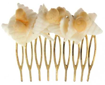 Goldtone with Sea Shells Hair Combs HC85011