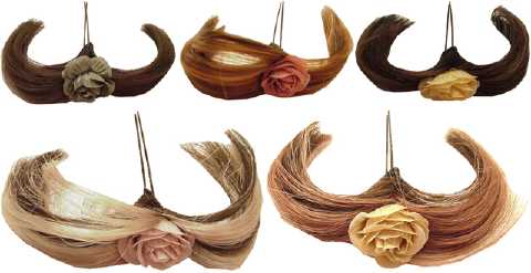 Synthetic Hair Pin & Fabric Flowers HH3102