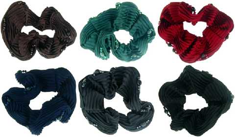 Assorted Color Ribbed Scrungies HS12