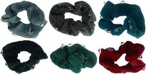 Assorted Color Ribbed Scrungies HS13C