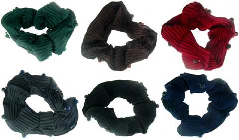 Assorted Color Ribbed Scrungies HS16