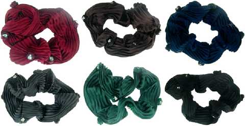 Assorted Color Ribbed Scrungies HS17C
