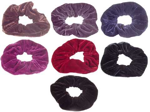 Assorted Color Velvet Look Scrungies HS2082