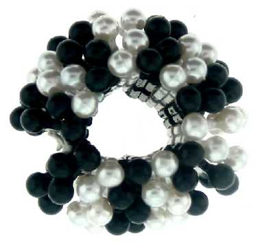 Black & White Beaded Scrungies HS213