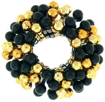 Black & Goldtone Beaded Scrungies HS213C