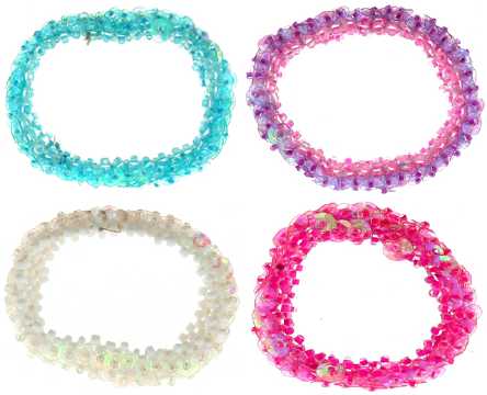 Assorted Color Beaded Scrungies HS2424