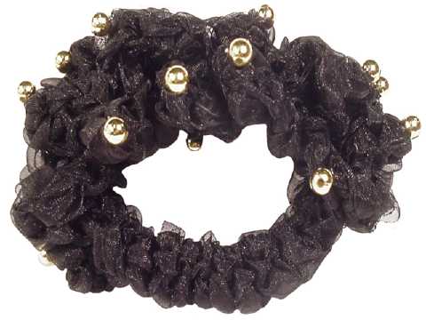 Black Crochet Look Beaded Scrungies HS2610