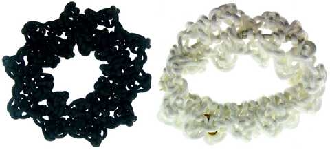 Black And White Crochet Look Scrungies HS30424