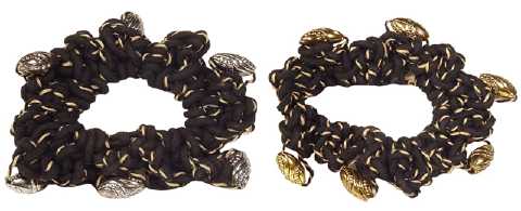 Black Crochet-Look Beaded Scrungies HS340B