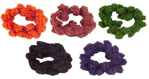 Assorted Color Crochet-Look Scrungies HS41